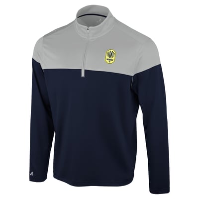 Nashville SC Antigua Hinder Quarter-Zip Pullover - Navy/Gray