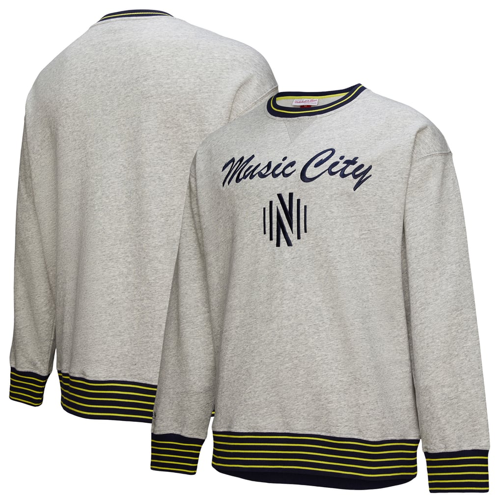  Nashville SC Mitchell & Ness 2025 Jersey Hook Fleece Pullover Sweatshirt - Heather Gray