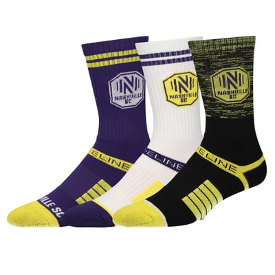 Nashville SC Strideline Premium 3-Pack Knit Crew Socks Set