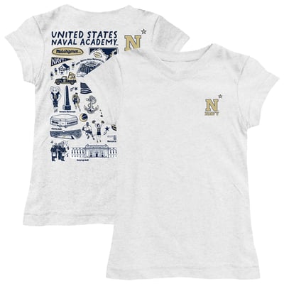  Navy Midshipmen Vive La Fete Girls Toddler Impressions Artwork T-Shirt - White