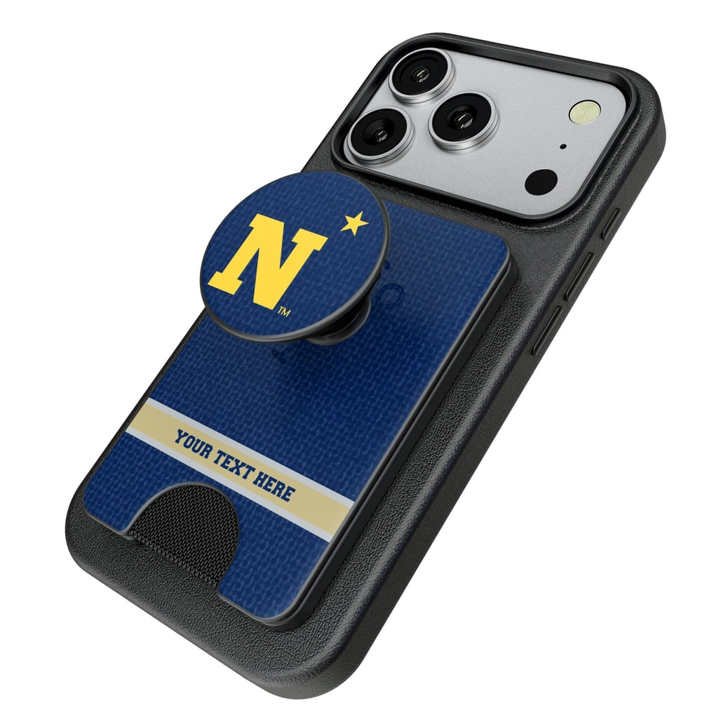Navy Midshipmen Keyscaper Personalized Endzone Solid PopSockets Magnetic Wallet