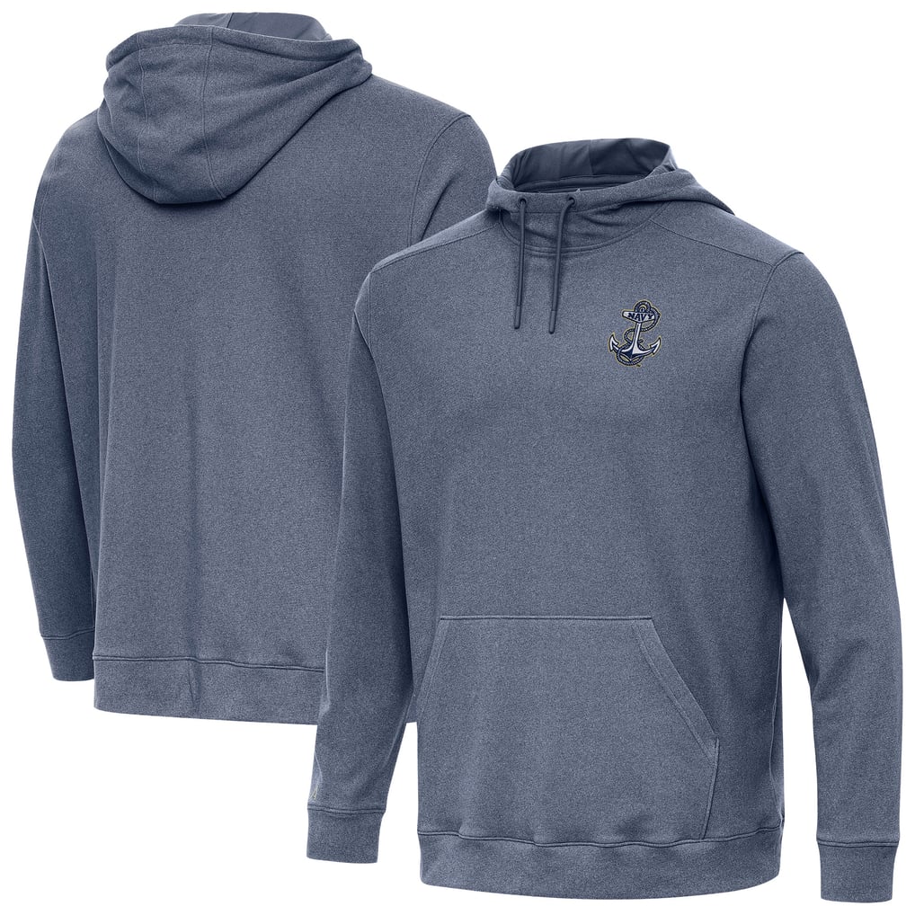 Navy Midshipmen Antigua Cloud Pullover Hoodie - Heather Navy