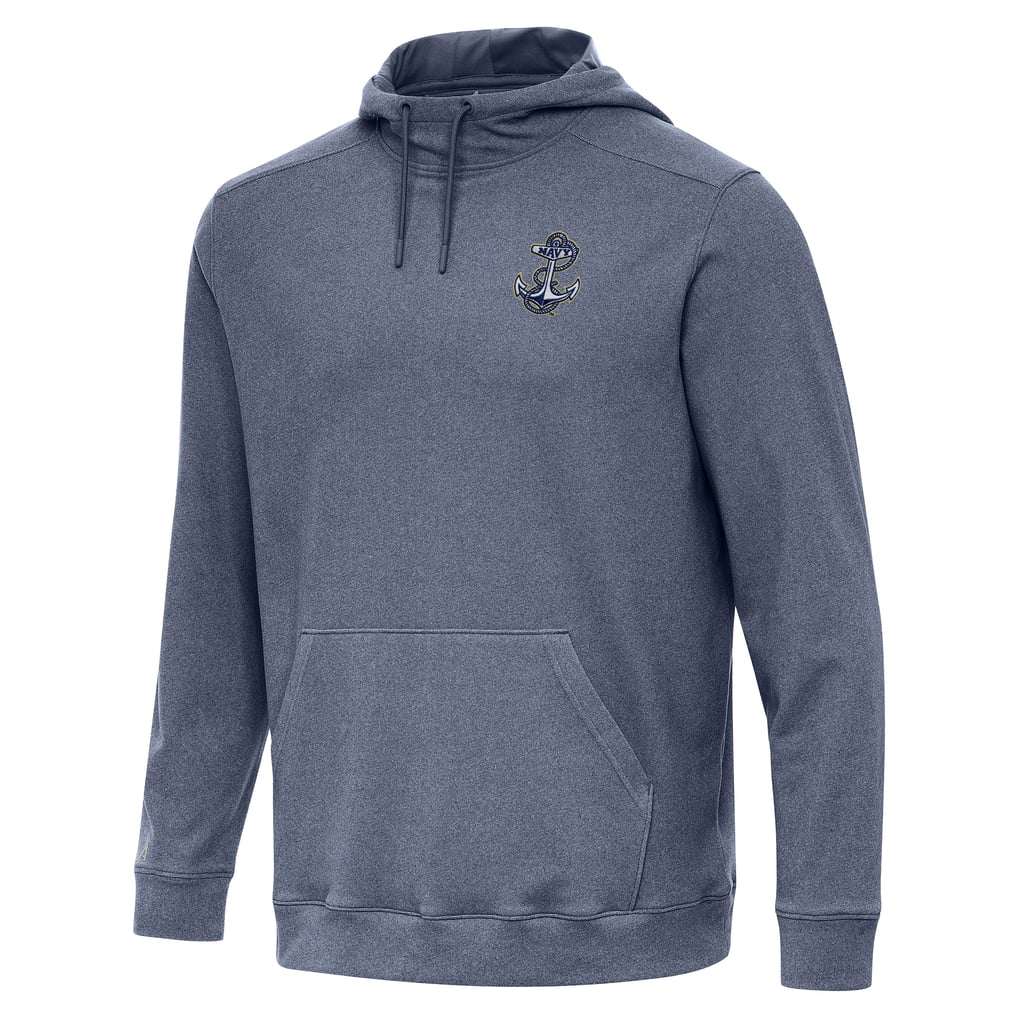 Navy Midshipmen Antigua Cloud Pullover Hoodie - Heather Navy