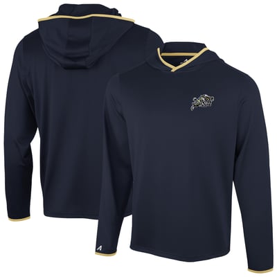  Navy Midshipmen Antigua Brink Color Pop Long Sleeve Hoodie T-Shirt - Navy