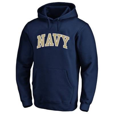  Navy Midshipmen Champion Arch Over Tackle Twill Big & Tall Hoodie - Navy