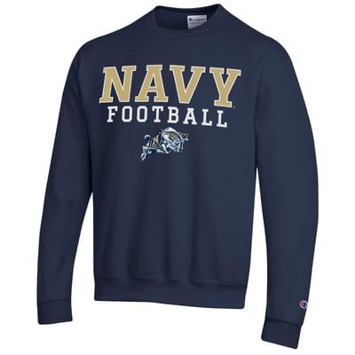 Navy Midshipmen Champion Football Stack Sweatshirt - Navy