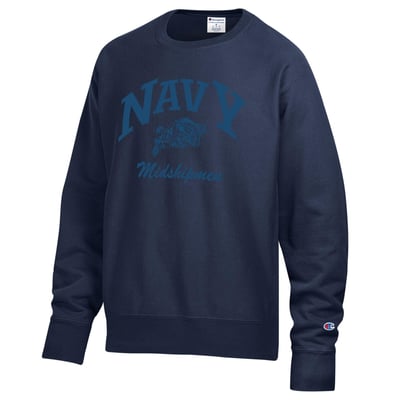 Navy Midshipmen Champion Garment Dye Reverse Weave Sweatshirt - Navy