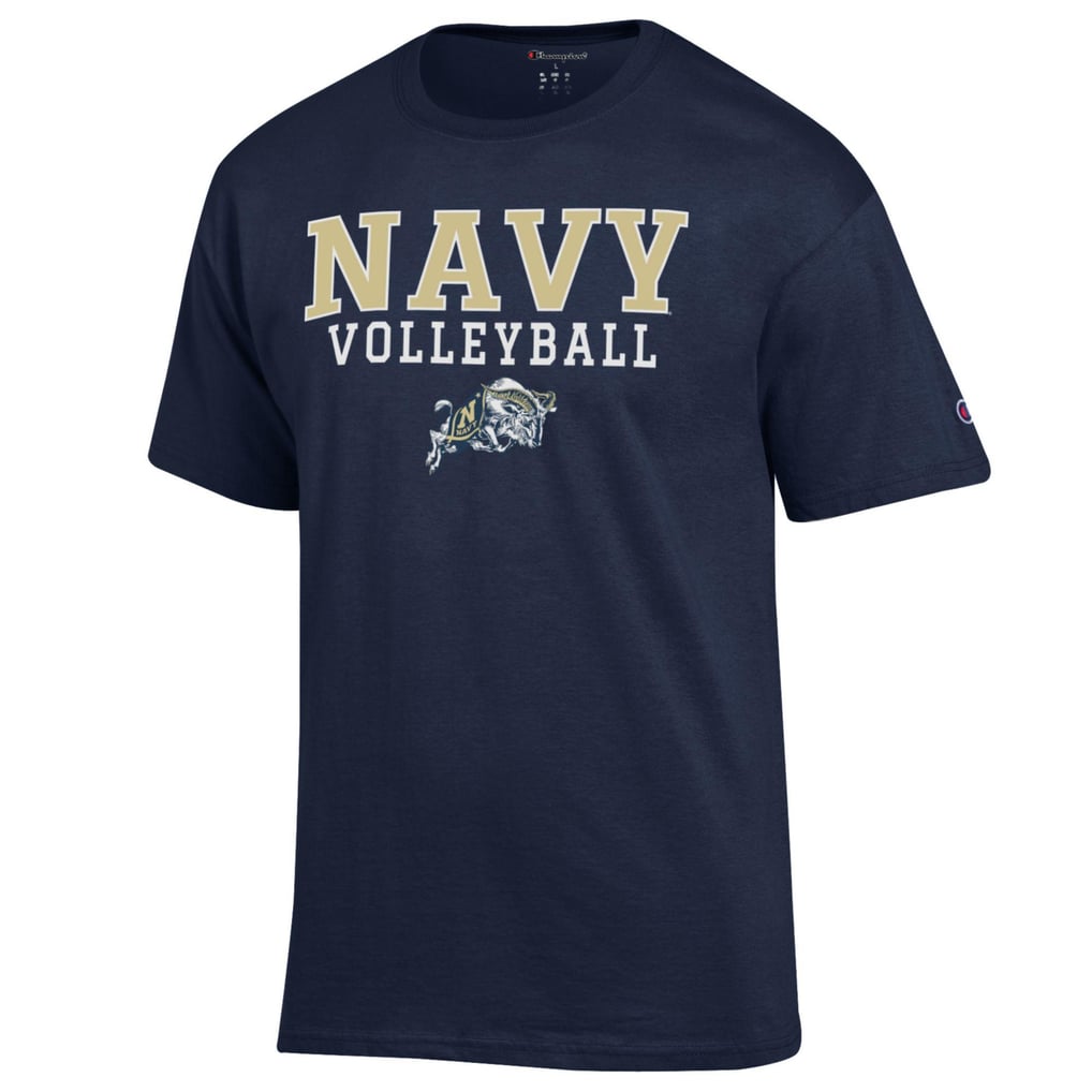 Navy Midshipmen Champion Stack Logo Volleyball Powerblend T-Shirt - Navy