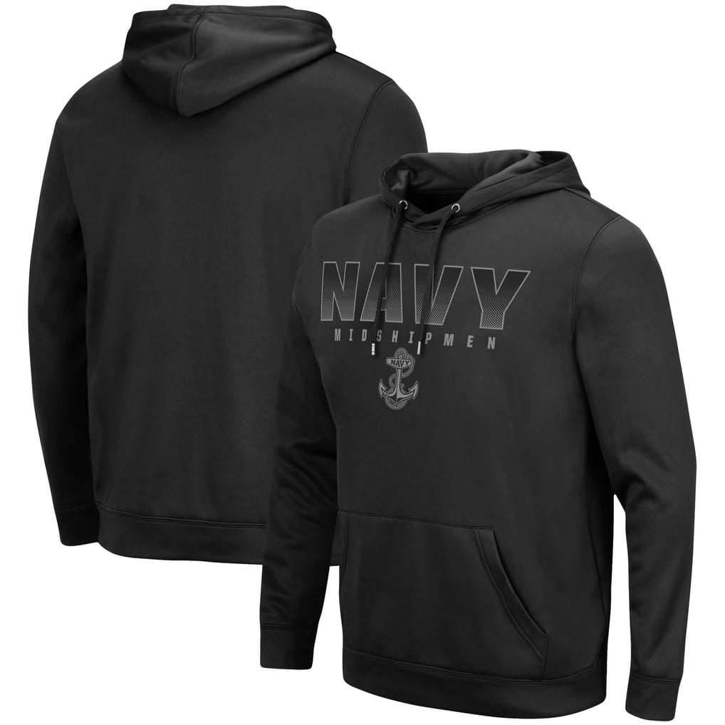 Navy Midshipmen Colosseum Blackout 3.0 Pullover Hoodie - Black