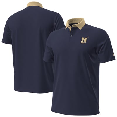 Navy Midshipmen Under Armour 2026 Sideline Playoff Novelty Polo - Navy
