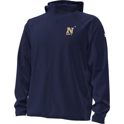 Navy Midshipmen Under Armour 2026 Sideline Unstoppable Fleece Full-Zip Jacket - Navy