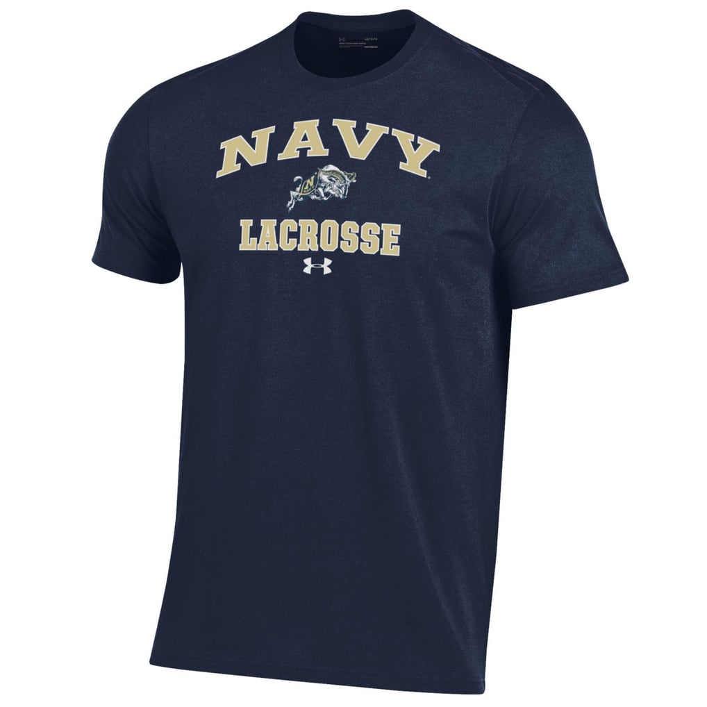 Navy Midshipmen Under Armour Lacrosse Arch Over Performance T-Shirt - Navy