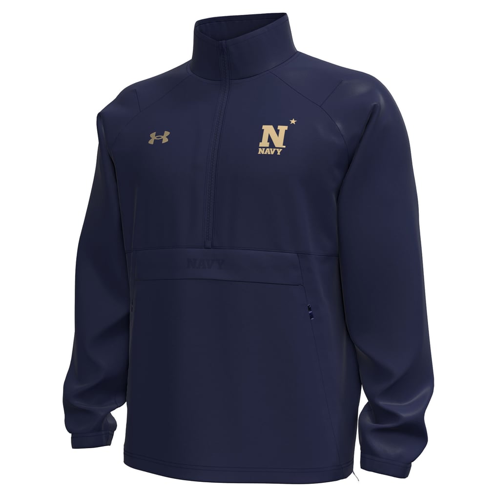  Navy Midshipmen Under Armour Unstoppable Woven Anorak Storm Tech Half-Zip Jacket - Navy