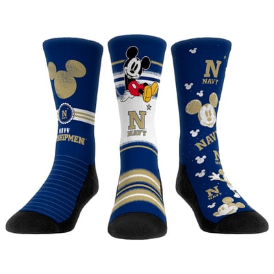  Navy Midshipmen Rock Em Unisex Disney Three-Pack Crew Socks - 