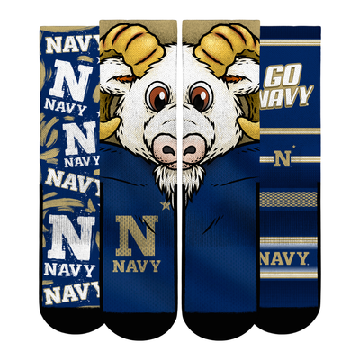  Navy Midshipmen Rock Em Unisex Fan Favorite Three-Pack Crew Sock Set - Navy