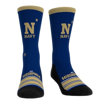  Navy Midshipmen Rock Em Unisex Gametime Stripe Crew Socks - Navy