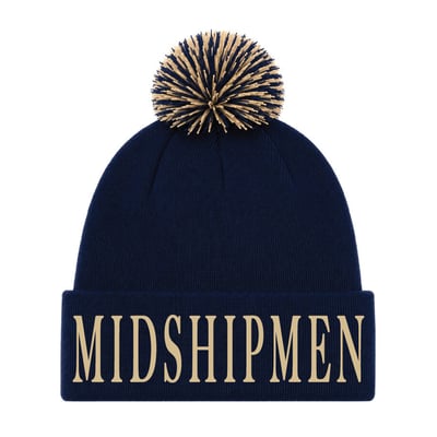  Navy Midshipmen Under Armour Unisex Cuffed Knit Hat with Pom - Navy