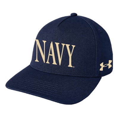 Navy Midshipmen Under Armour Unisex Blitzing Accent 5-Panel Iso-Chill Adjustable Hat - Navy
