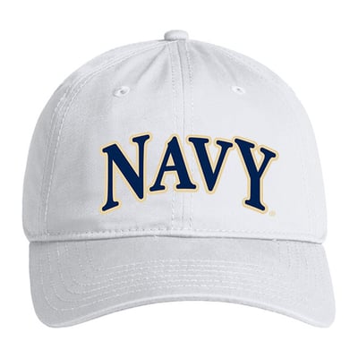  Navy Midshipmen Under Armour Unisex Washed Cotton Iso-Chill Adjustable Hat - White