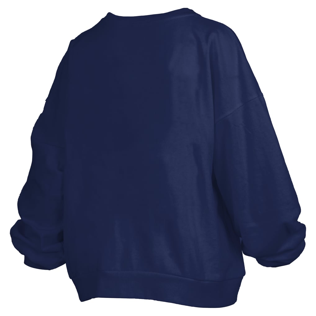 Navy Midshipmen Pressbox Women's Oversized Janise Arch Over Logo Fleece Sweatshirt - Navy