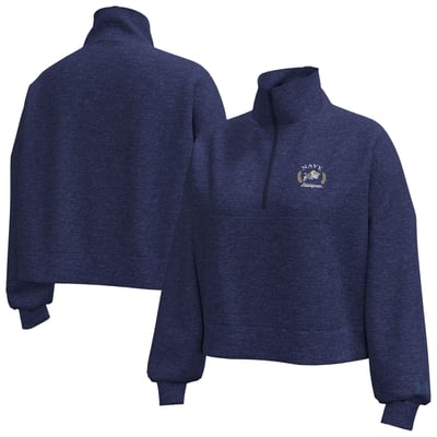 Navy Midshipmen Under Armour Women's Icon Fleece Half-Zip Jacket - Heather Navy