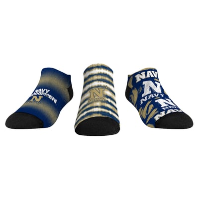  Navy Midshipmen Rock Em Youth Make Some Noise Three-Pack Low-Cut Socks Set - Navy