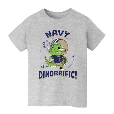 Navy Midshipmen Vive La Fete Youth Dinorrific T-Shirt - Gray