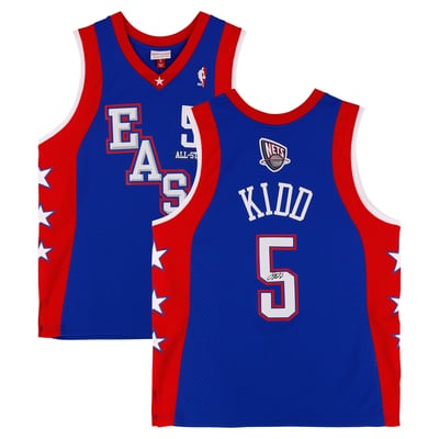 Jason Kidd NBA All-Star Autographed Fanatics Authentic Blue Mitchell & Ness 2004 All-Star Game Swingman Jersey