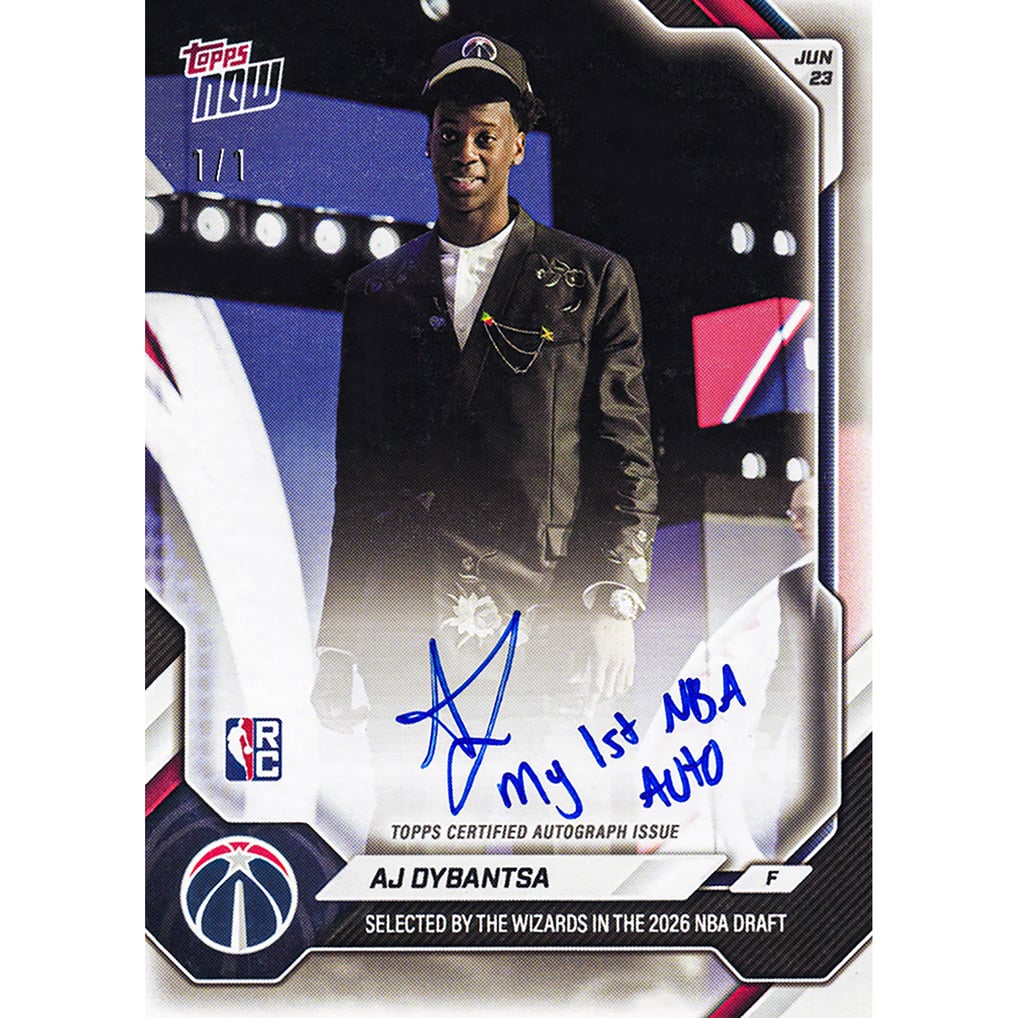 AJ Dybantsa - 2025-26 NBA Topps NOW® - Card ADYB - LOOK FOR AUTOS ...