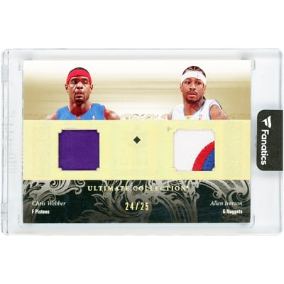 Chris Webber & Allen Iverson 2006-07 Upper Deck Ultimate Collection Ultimate Combos Patch Dual Game Used Quad-Color Jersey Relics #UCD-WI #24/25 Card 
