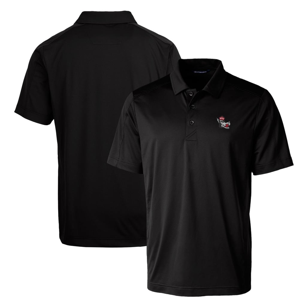 NC State Wolfpack Cutter & Buck Primary Team Logo Prospect Textured Stretch Polo - Black