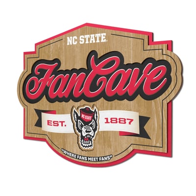 NC State Wolfpack Fanpoint 12.5" x 17" Fan Cave Sign