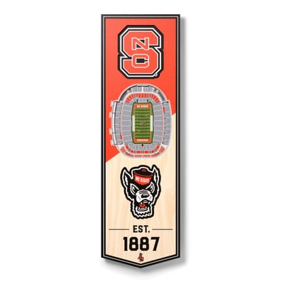 NC State Wolfpack Fanpoint 6'' x 19'' 3D StadiumView Banner