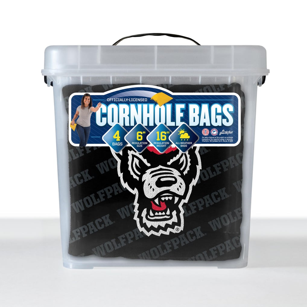 NC State Wolfpack Fanpoint Four-Piece Cornhole Bag Set