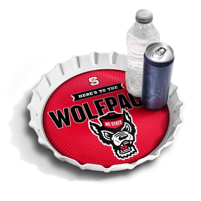 NC State Wolfpack IDNA 13" Bottle Cap Serving Tray