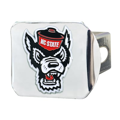 NC State Wolfpack Logo Brands Chrome Hitch Cover