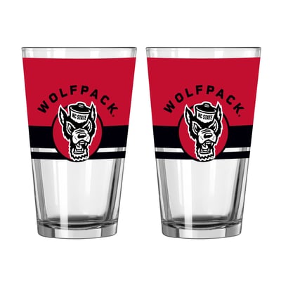 NC State Wolfpack Logo Brands Two-Piece 16oz. Horizon Pint Glass Set