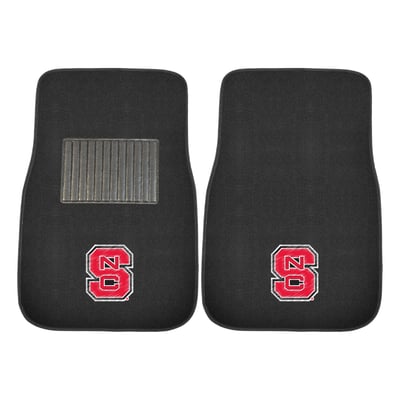 NC State Wolfpack Logo Brands Two-Piece Embroidered Car Mat Set