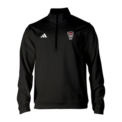 NC State Wolfpack adidas Elevated Tri-Blend Quarter-Zip Pullover - Black
