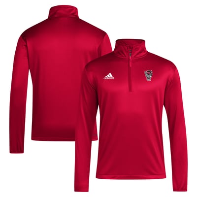 NC State Wolfpack adidas 2024 Coaches Sideline Quarter-Zip Top - Red