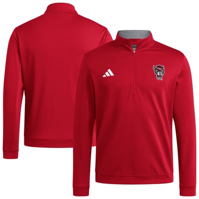 NC State Wolfpack adidas Elevated Tri-Blend Quarter-Zip Pullover - Red
