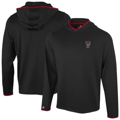  NC State Wolfpack Antigua Brink Color Pop Long Sleeve Hoodie T-Shirt - Black