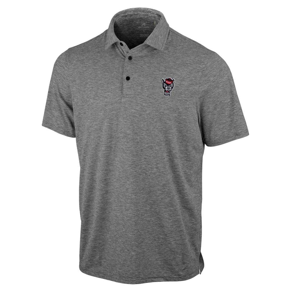 NC State Wolfpack Antigua Static Polo - Heather Black
