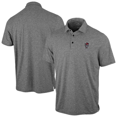 NC State Wolfpack Antigua Static Polo - Heather Black