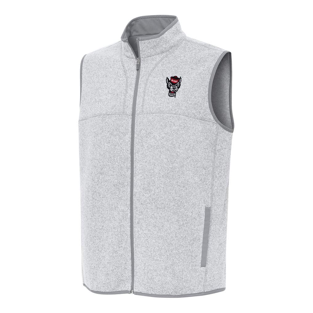 NC State Wolfpack Antigua Fortune Full-Zip Vest - Heather Gray