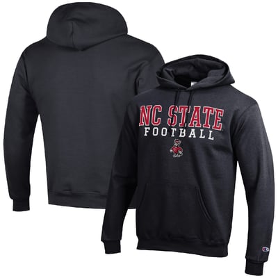 NC State Wolfpack Champion Football Stack Pullover Hoodie - Black
