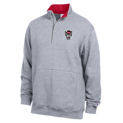  NC State Wolfpack Champion Fleece Quarter-Zip Pullover - Heather Gray