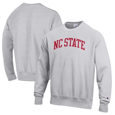 NC State Wolfpack Champion Reverse Weave Fleece Crewneck Sweatshirt - Heathered Gray