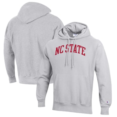 NC State Wolfpack Champion Reverse Weave Fleece Pullover Hoodie - Heathered Gray
