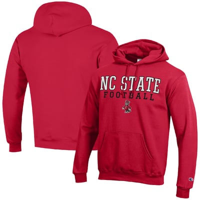 NC State Wolfpack Champion Football Stack Pullover Hoodie - Red